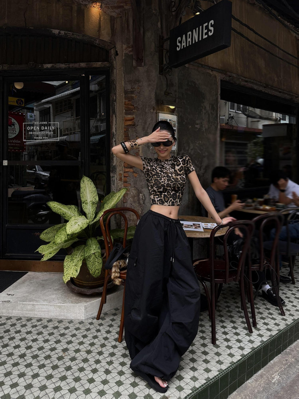 ZERO Comfy Cotton Lowrise Elastic Waist Pockets Casual Lantern Women Wide Leg Pants