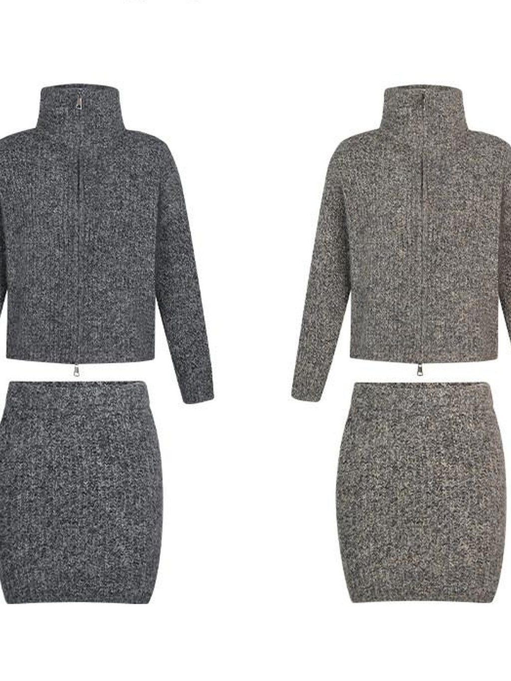 ZERO Cozy Thick Turtleneck Knit Two Piece Loose Fit Women Casual Mini Dresses