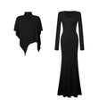 ZERO_High_Stretch_Viscose_Knit_Slim_Long_Sleeve_Two_Piece_Black_Women_Maxi_Dresses_MISSTT