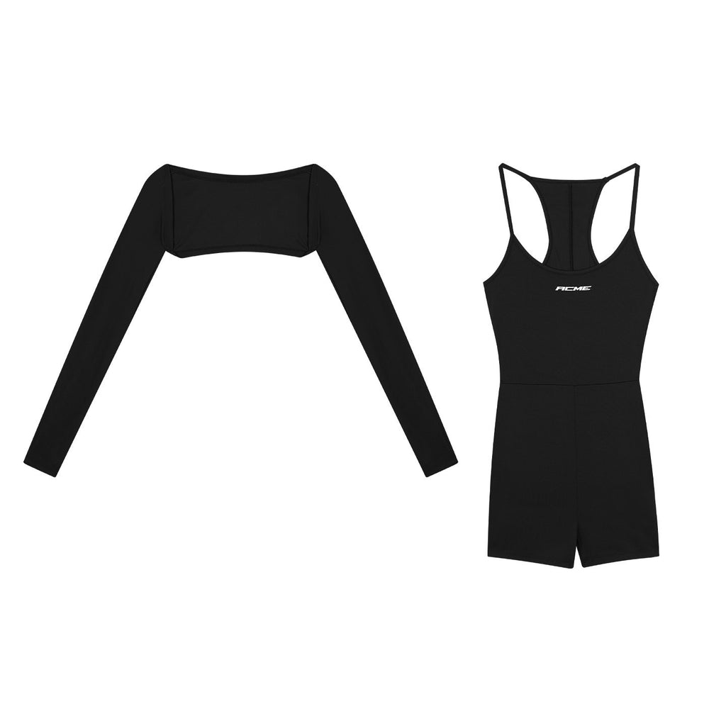 ZERO_Lightweight_Black_Polyester_Streetwear_Mid_Waist_Casual_Top_&_Shorts_Sets_MISSTT