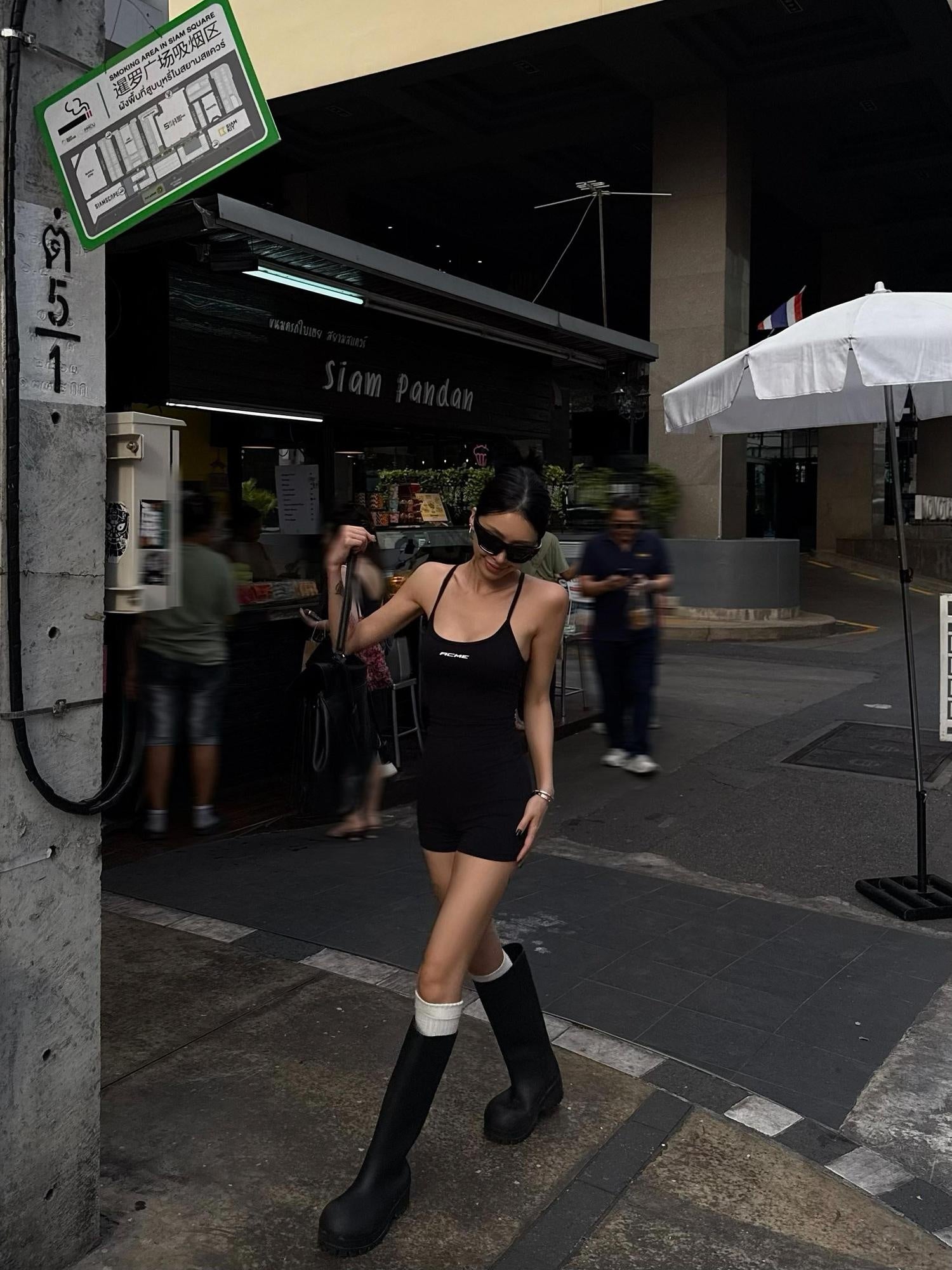ZERO Lightweight Black Polyester Streetwear Mid Waist Casual Top & Shorts Sets