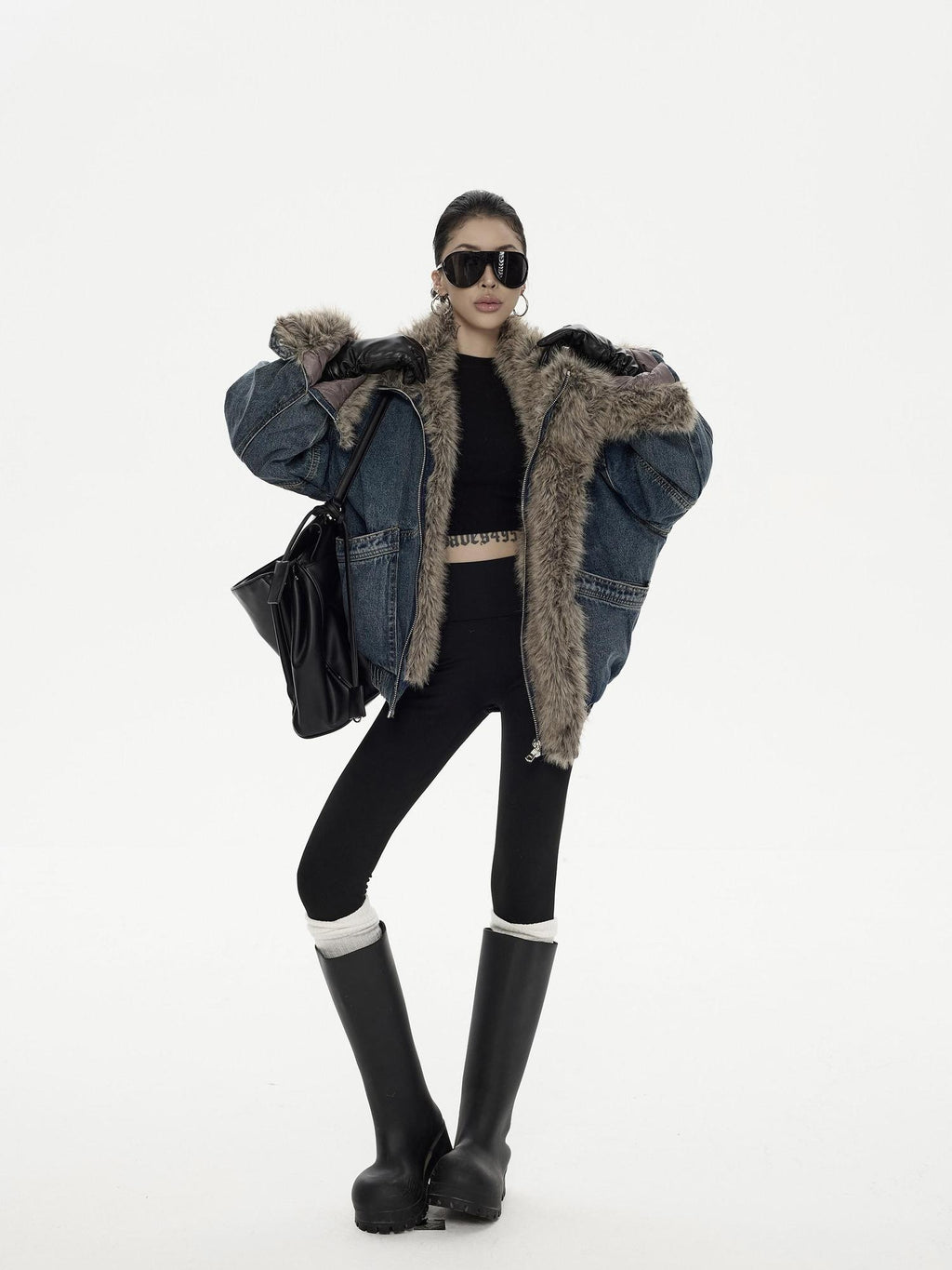 ZERO Thick Oversized Streetwear Cotton Longsleeve Blue Youth Denim Jackets