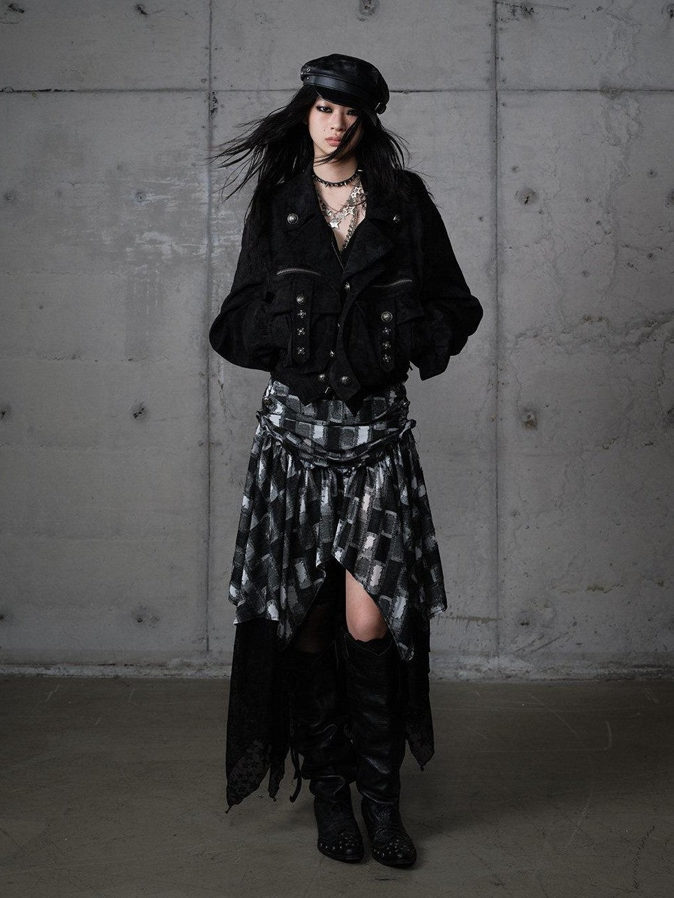 NO ROMANCE Dark Punk Court Knight Heavywork Functional Layered Women'S Suede Utility Jackets