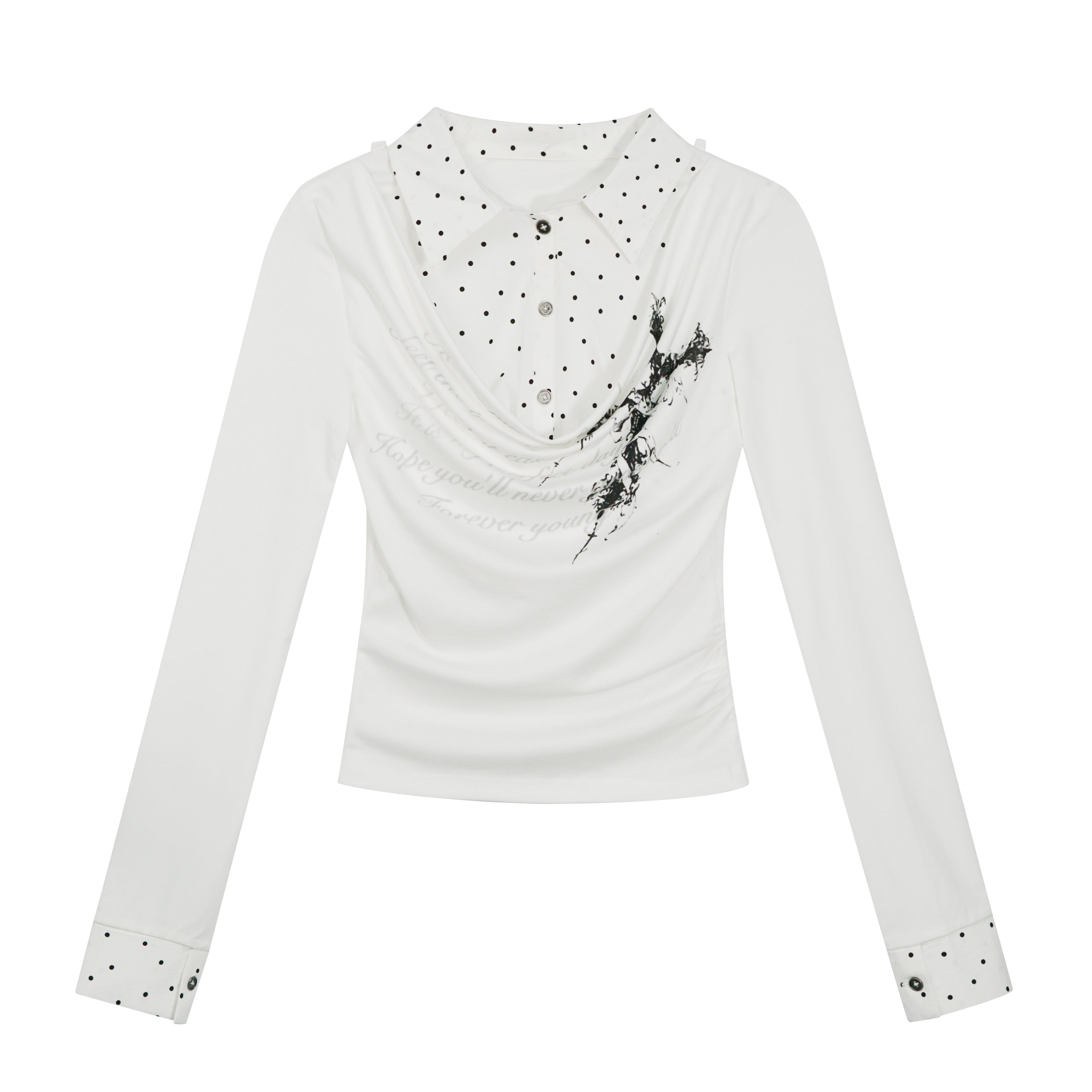 Cest_Nous_Tencel_Non_Deforming_Punk_Slim_Printed_Polo_Collar_Women_Longsleevet-Shirts_MISSTT