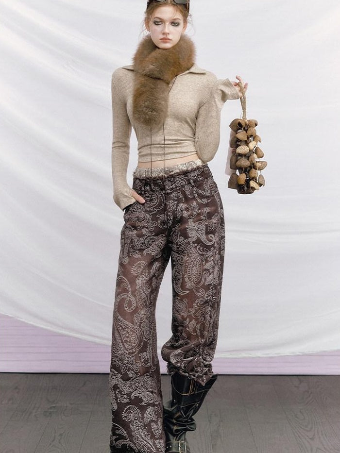OfAkiva High Waist Vintage Washed Cotton Pockets Zipper Fly Casual Women Wide Leg Jeans