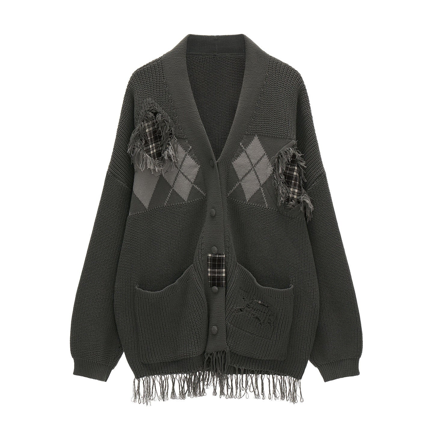 MAMC_Recycled_Rayon_Fringe_Relaxed_Fit_Mid_Length_Argyle_Workwear_Cardigans_MISSTT