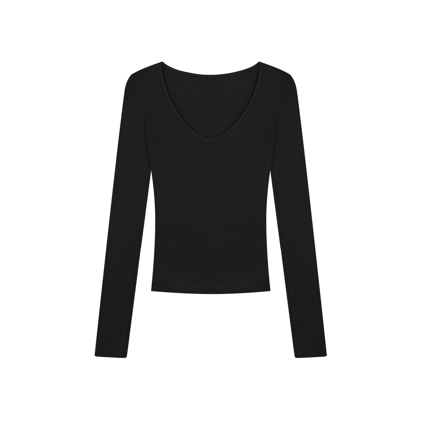 ZERO_Cozy_Viscose_V-neck_Slim_Fit_Casual_Long_Sleeve_Women_Solid_Knitwear_MISSTT