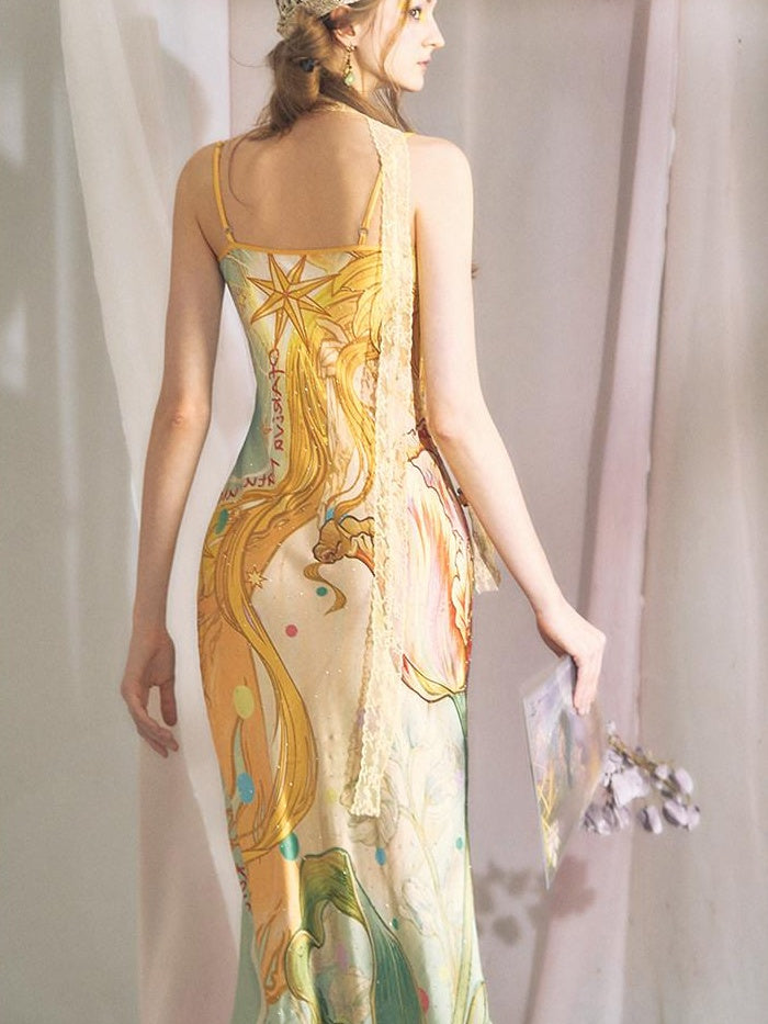 OfAkiva High Waist Floral V-neck Sleeveless A Line Casual Women Maxi Dresses
