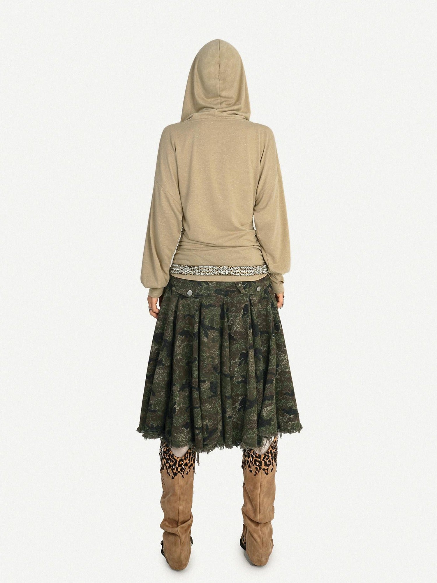 Nico Molly Vintage Loose Fit Hooded Skull Graphic Casual Women Campus Travel Hoodie