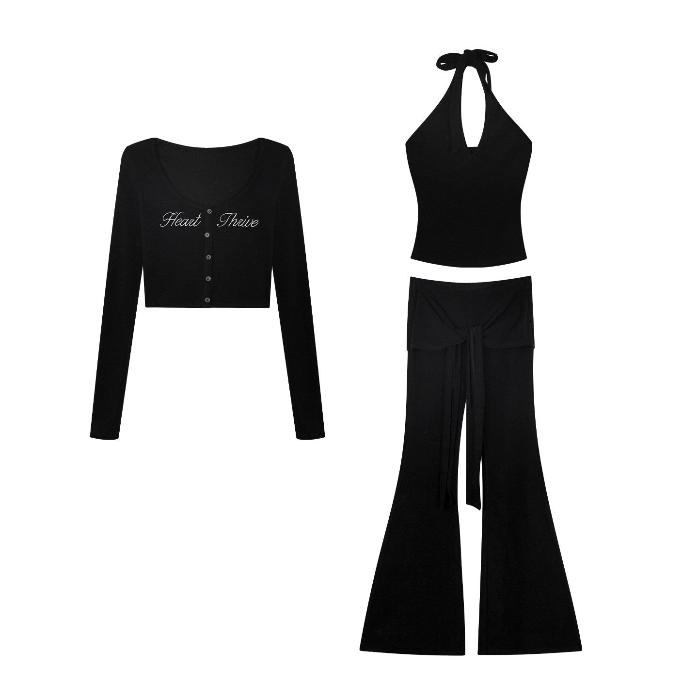 ZERO_Embroidered_Slim_V-neck_Vest_Cardigan_Three_Piece_Viscose_Women_Top_&_Pants_Sets_MISSTT