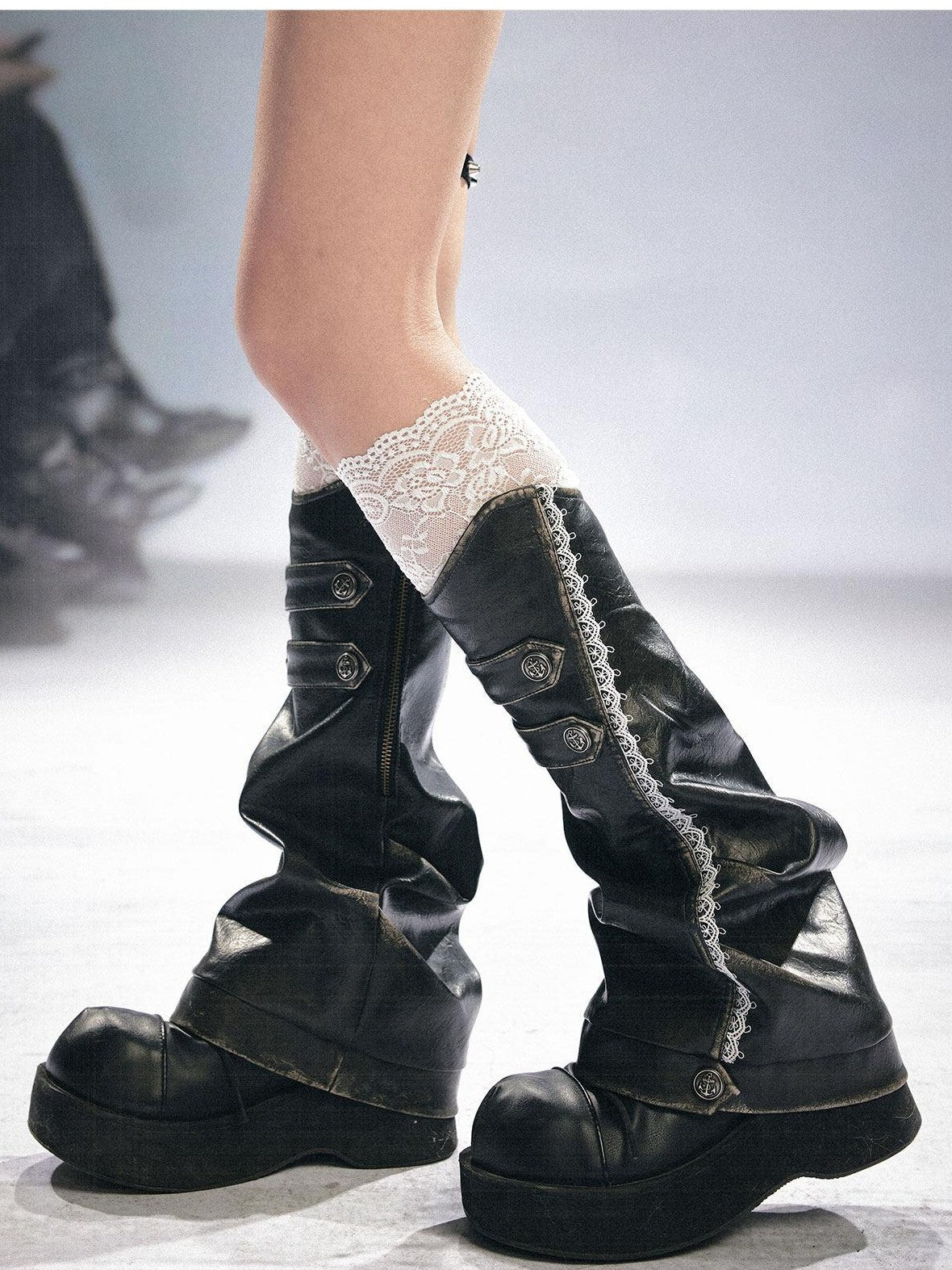 Cest Nous Comfortable Pu Finish Ankle Length Casual One Size Black Socks&Hosiery