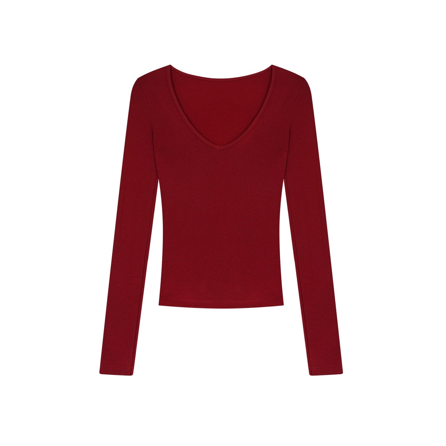 ZERO_Cozy_Viscose_V-neck_Slim_Fit_Casual_Long_Sleeve_Women_Solid_Knitwear_MISSTT