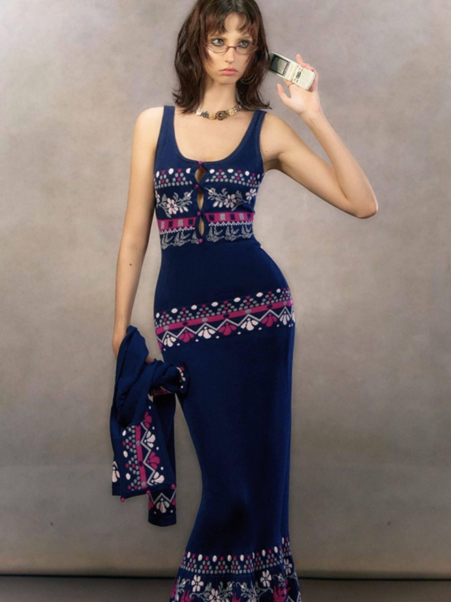 OfAkiva Elegant High Waist Knit Two Piece Mermaid Slim Long Sleeve Women Maxi Dresses