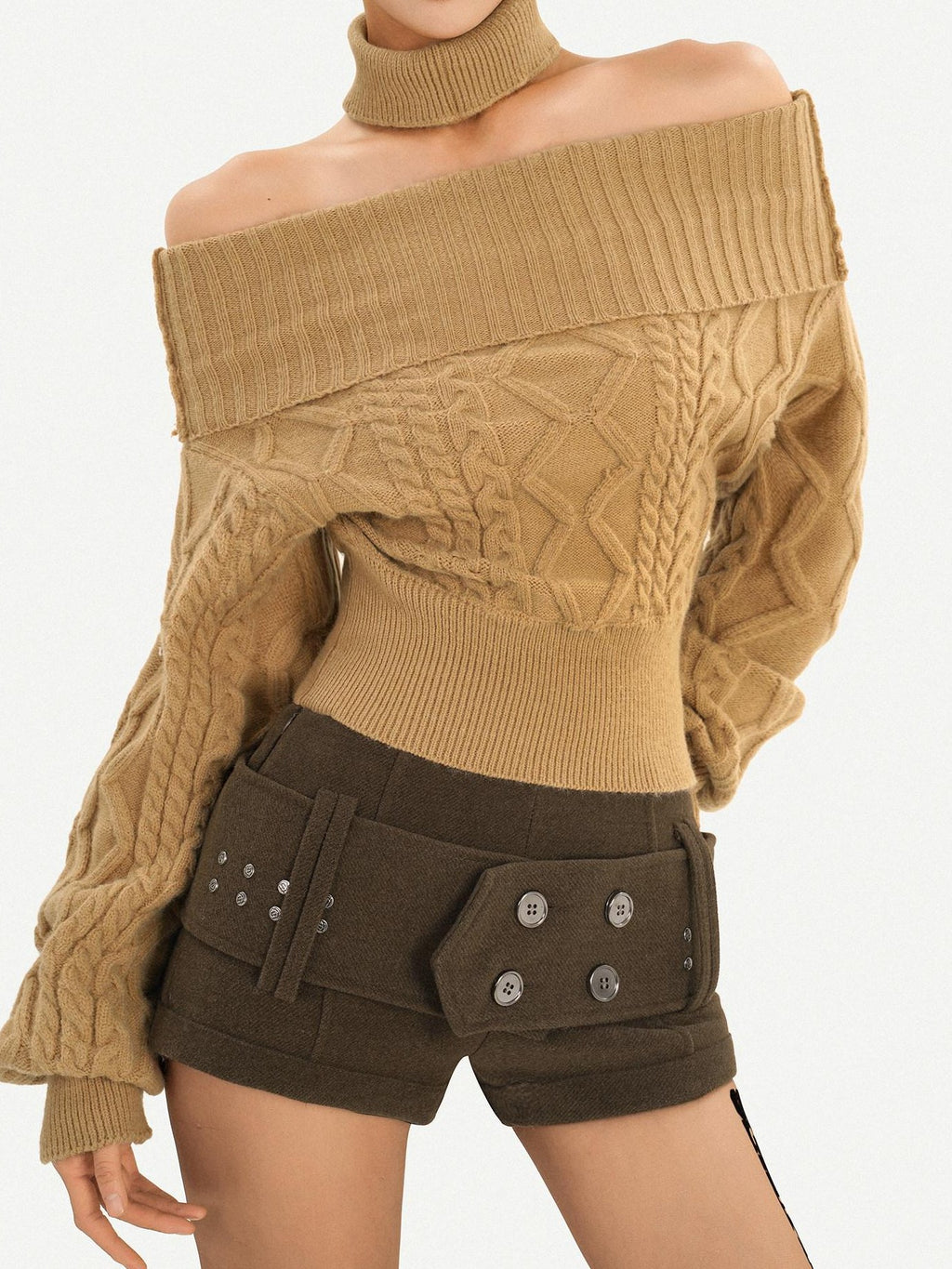 Nico Molly Vintage Thick Straight Cut Natural Waist Women Daily Black Brown Mini Shorts