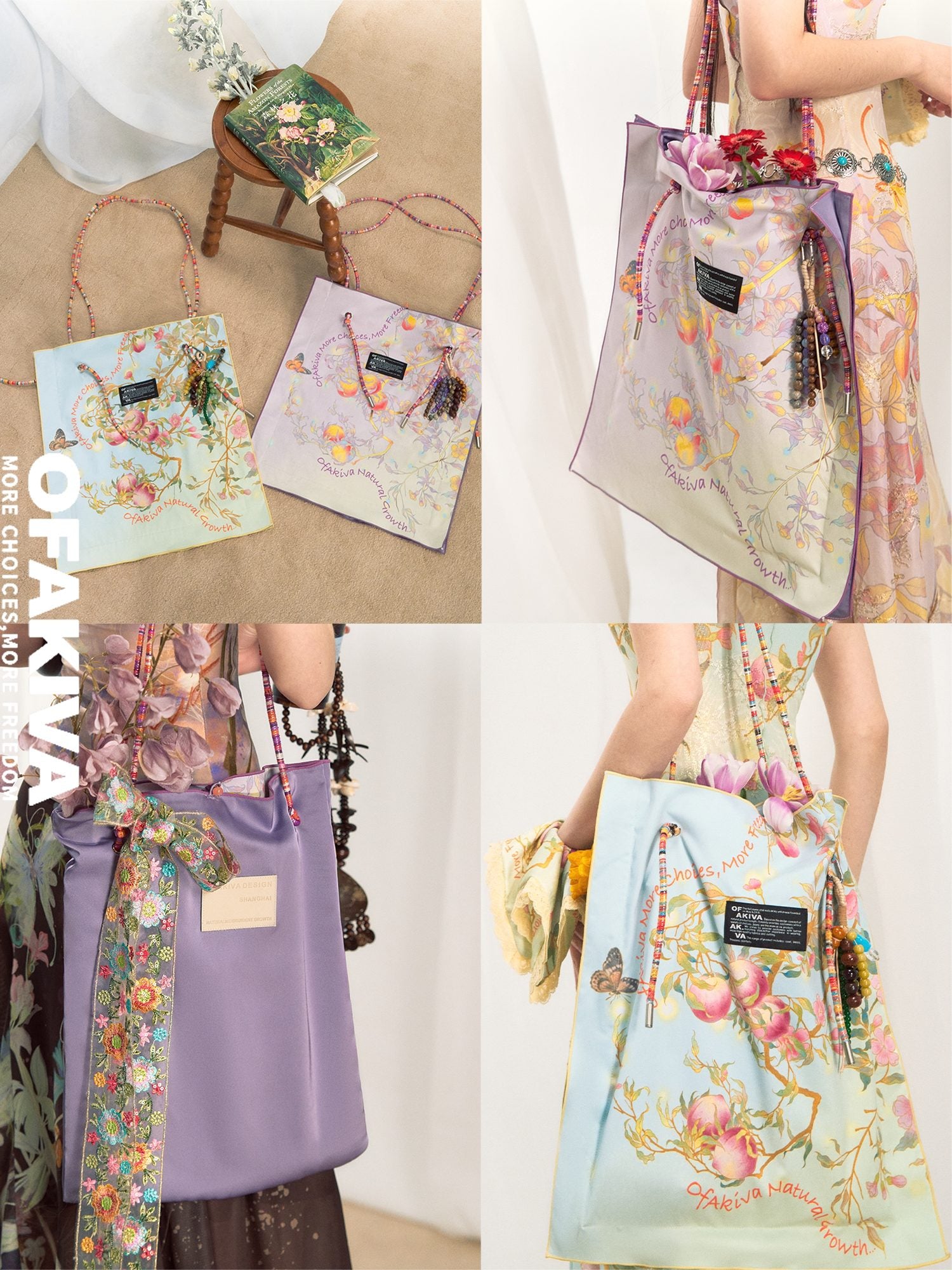 OfAkiva Chic Hidden Snap Boxy Top Handle Printed Tote For Women Fashion Bags