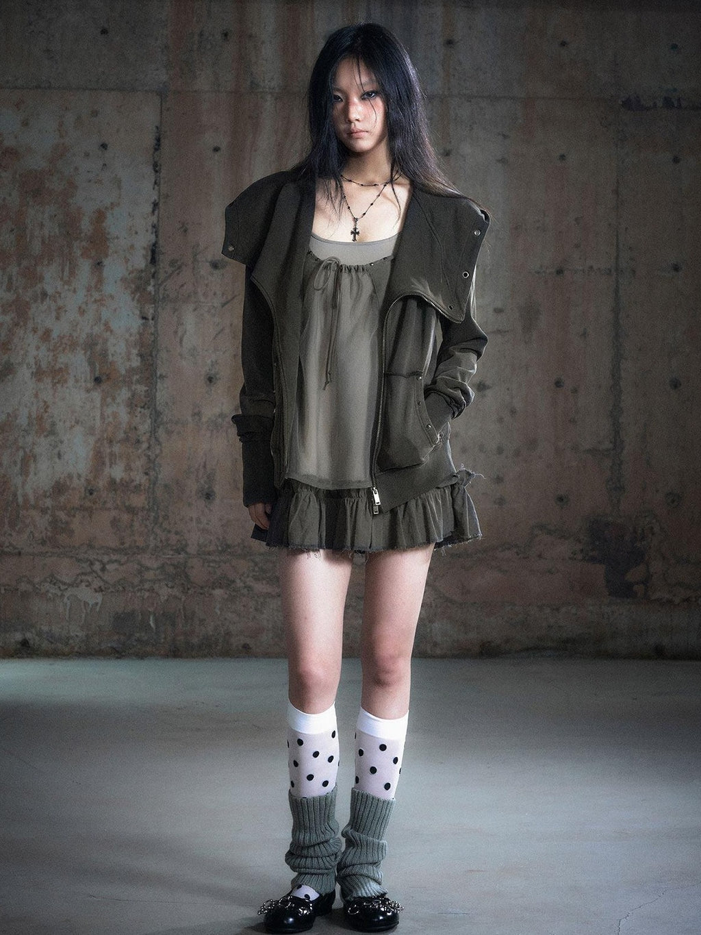 Cest Nous Micro Stretch Cotton Punk Patchwork Spaghetti Strap Everyday Minidresses