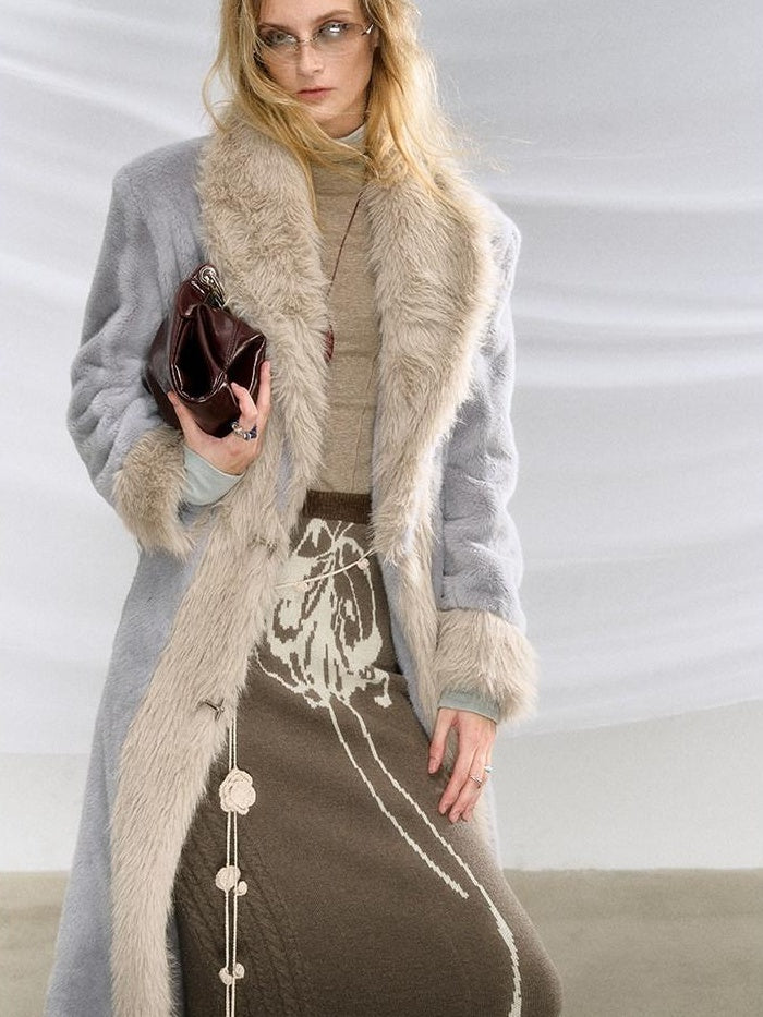 OfAkiva Warm Thick Wool Oversized Commuter Blazer Pocket Women Long Coats