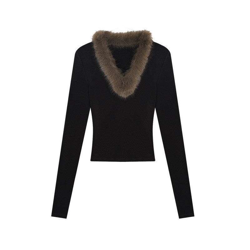 ZERO_Thick_Viscose_Vintage_Slim_Fit_Long_Sleeve_Pullover_Women_Black_Gray_Knitwear_MISSTT