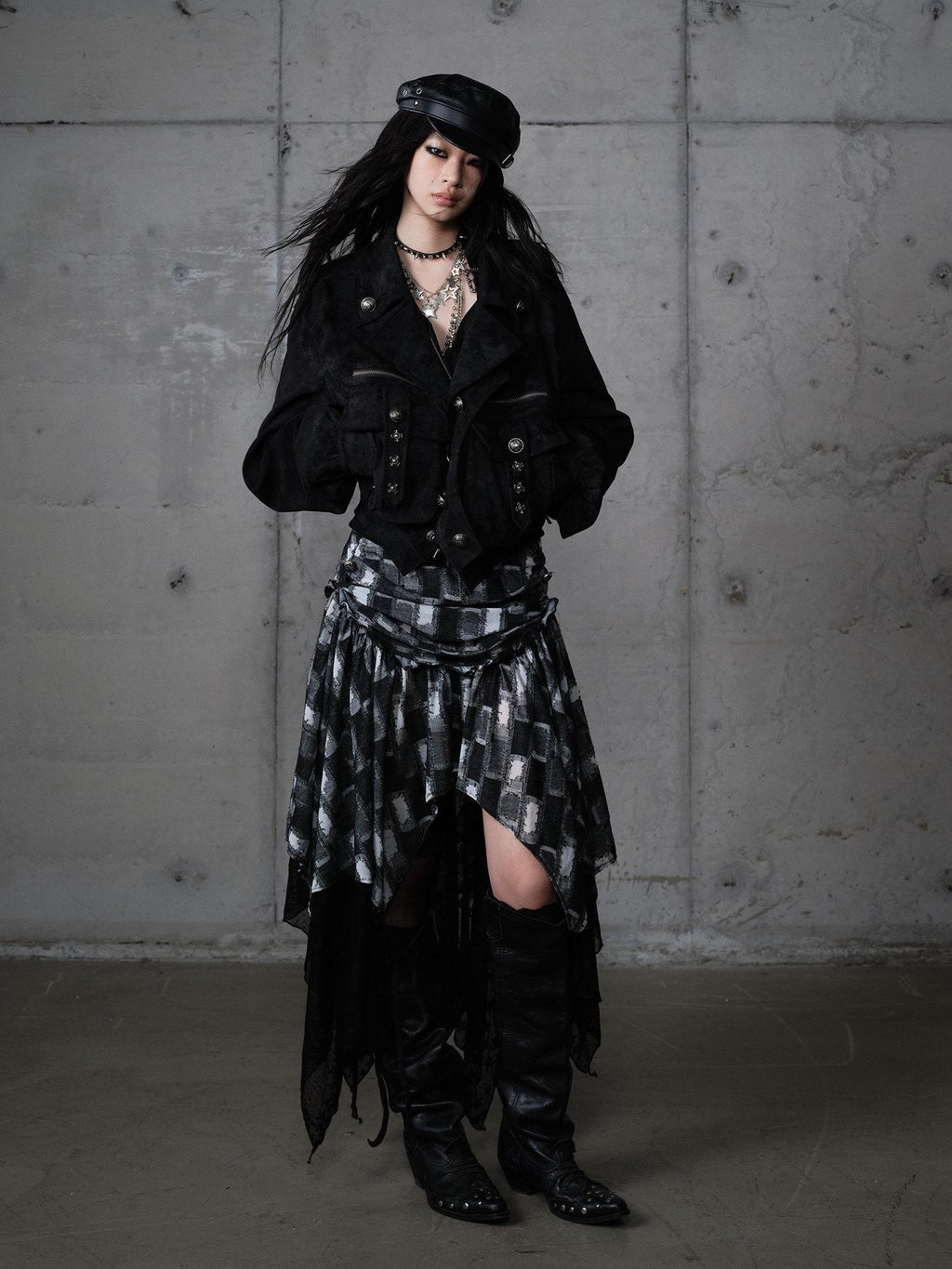 NO ROMANCE Dark Punk Court Knight Heavywork Functional Layered Women'S Suede Utility Jackets
