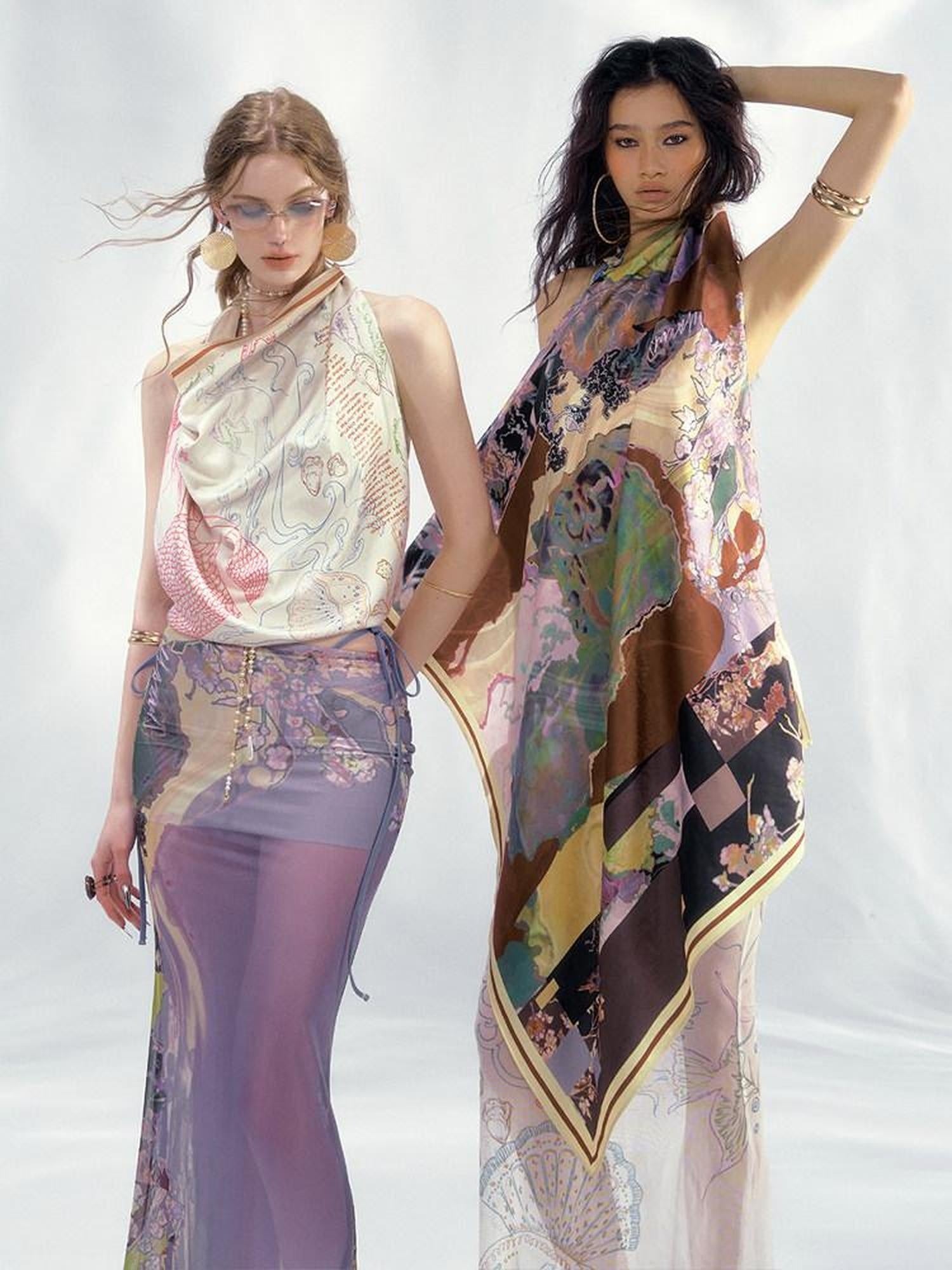 OfAkiva Lightweight Printed Slim Fit Short Small Square One Size Fashion Women Scarves