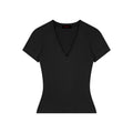 ZERO_V-neck_Viscose_Slim_Fit_Street_Athleisure_For_Women_Short_Sleeve_T-Shirts_MISSTT