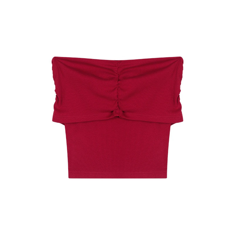 ZERO_Cotton_Short_Sleeve_Slim_Fit_Sexy_Burgundy_Black_Top_&_Skirt_Sets_MISSTT