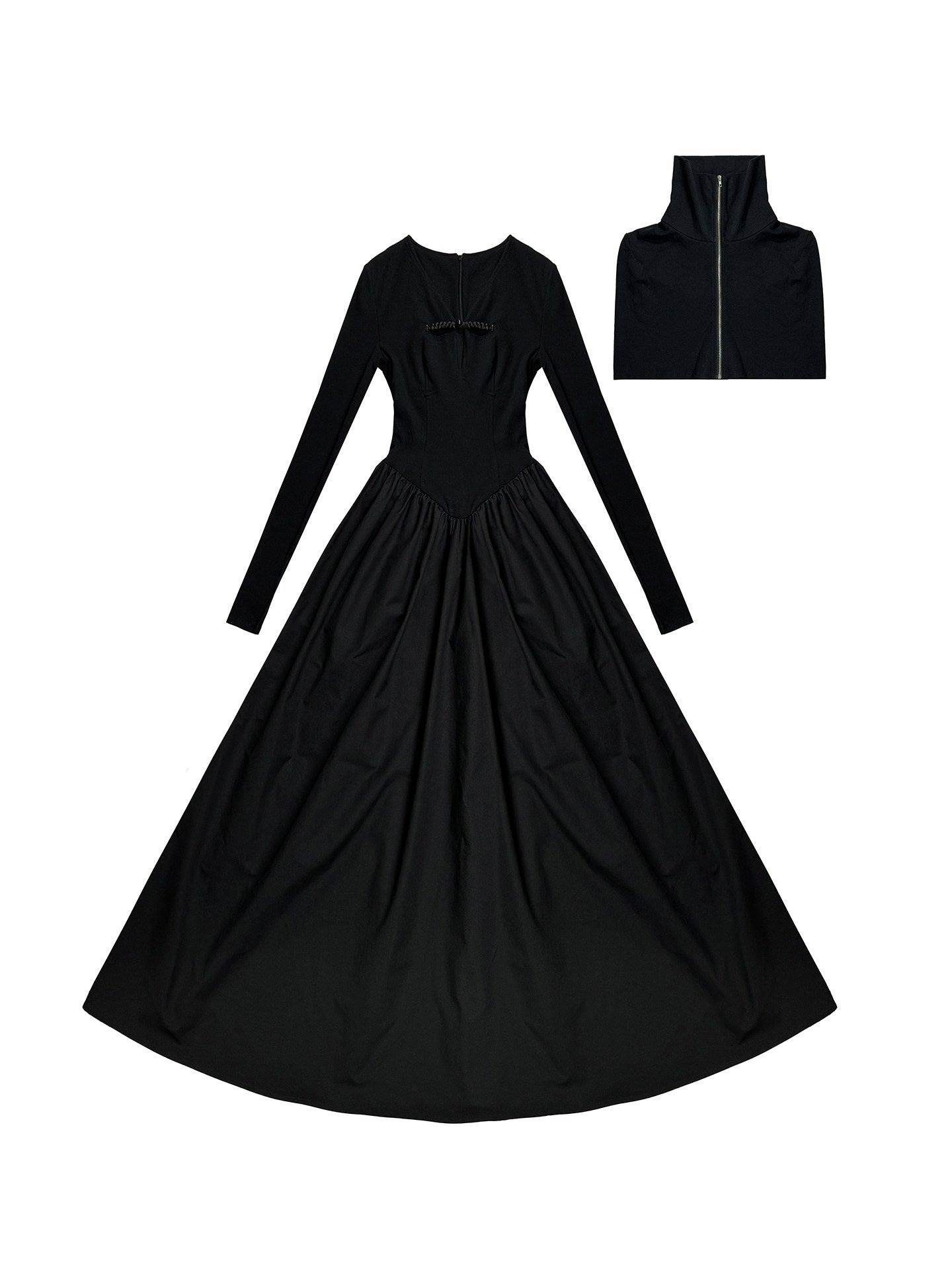 OfAkiva_High_Waist_Slim_A_Line_V-neck_Patchwork_Long_Sleeve_Casual_Dawn_Maxi_Dresses_MISSTT