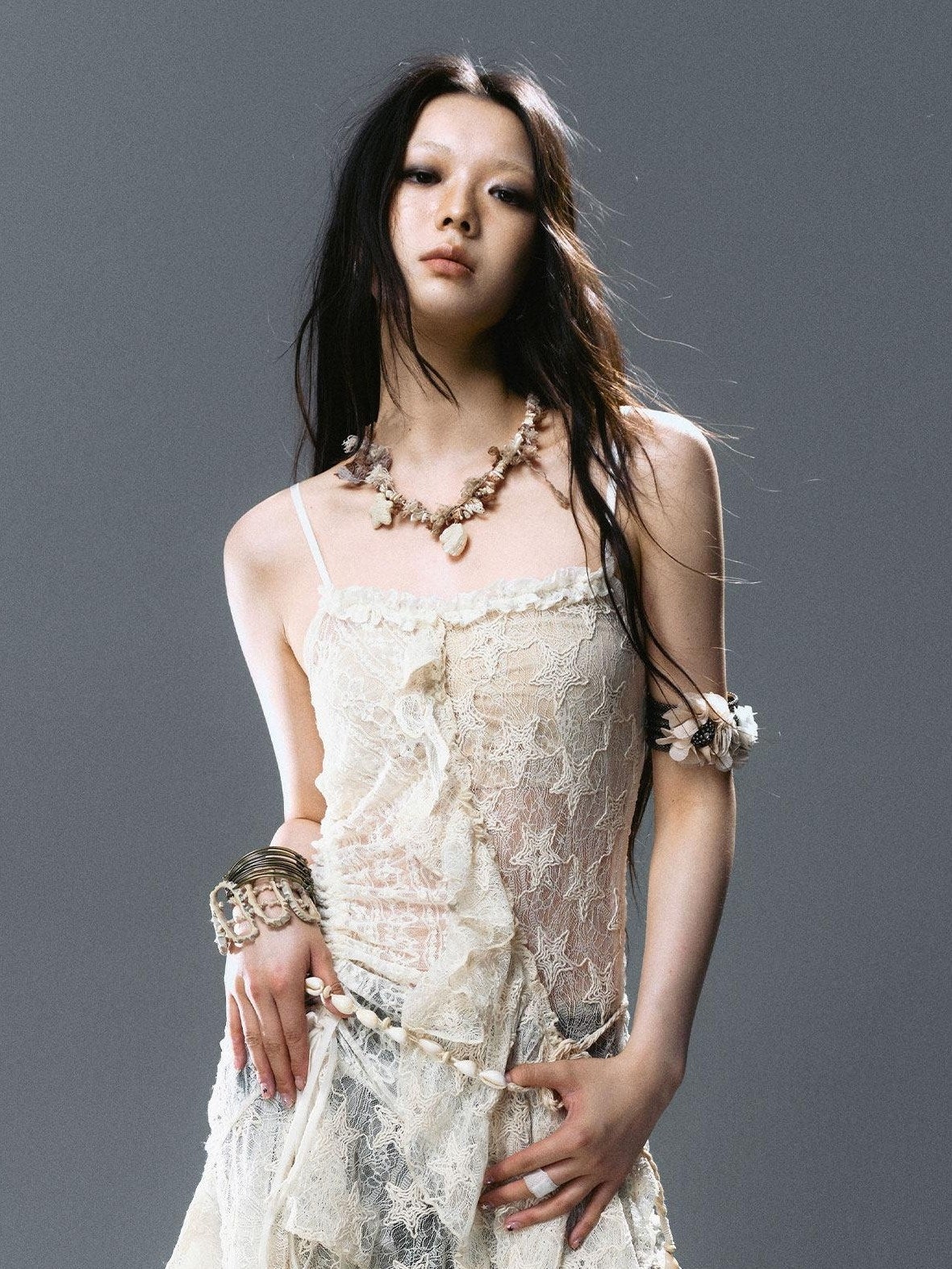 Cest Nous Mother Of Pearl Chain Original Design Light Coffee Multicolor Women Necklaces