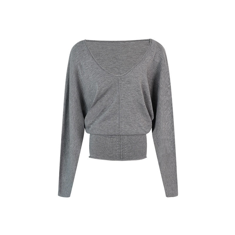ZERO_Batwing_Sleeve_Two_Piece_Oversized_Midlength_Pullover_Casual_Women_Cami_Knitwear_MISSTT
