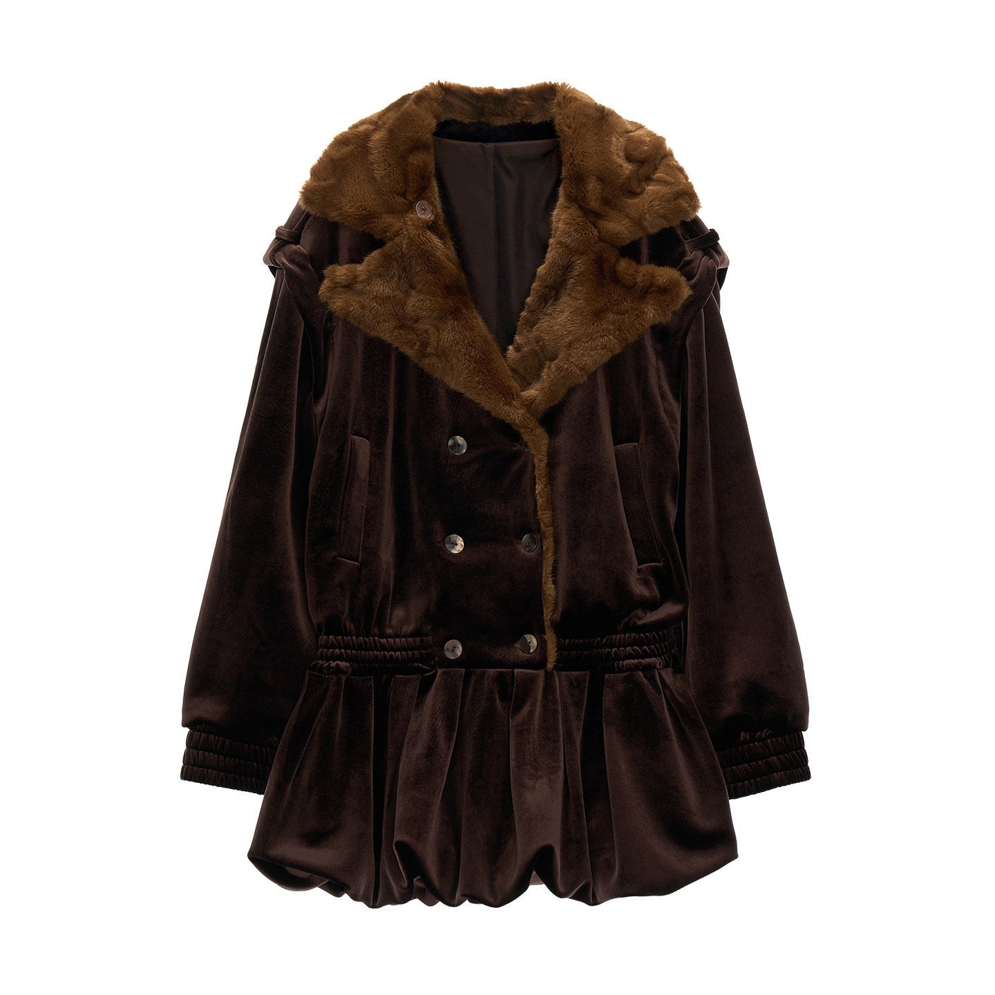 MAMC_Cinched_Waist_Vintage_Double_Breasted_Button_Long_Sleeve_Brown_Mini_Dresses_MISSTT