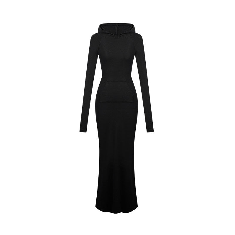 ZERO_Soft_High_Stretch_Sexy_Hooded_Slim_H_Knit_Lyocell_Maxi_Dresses_MISSTT