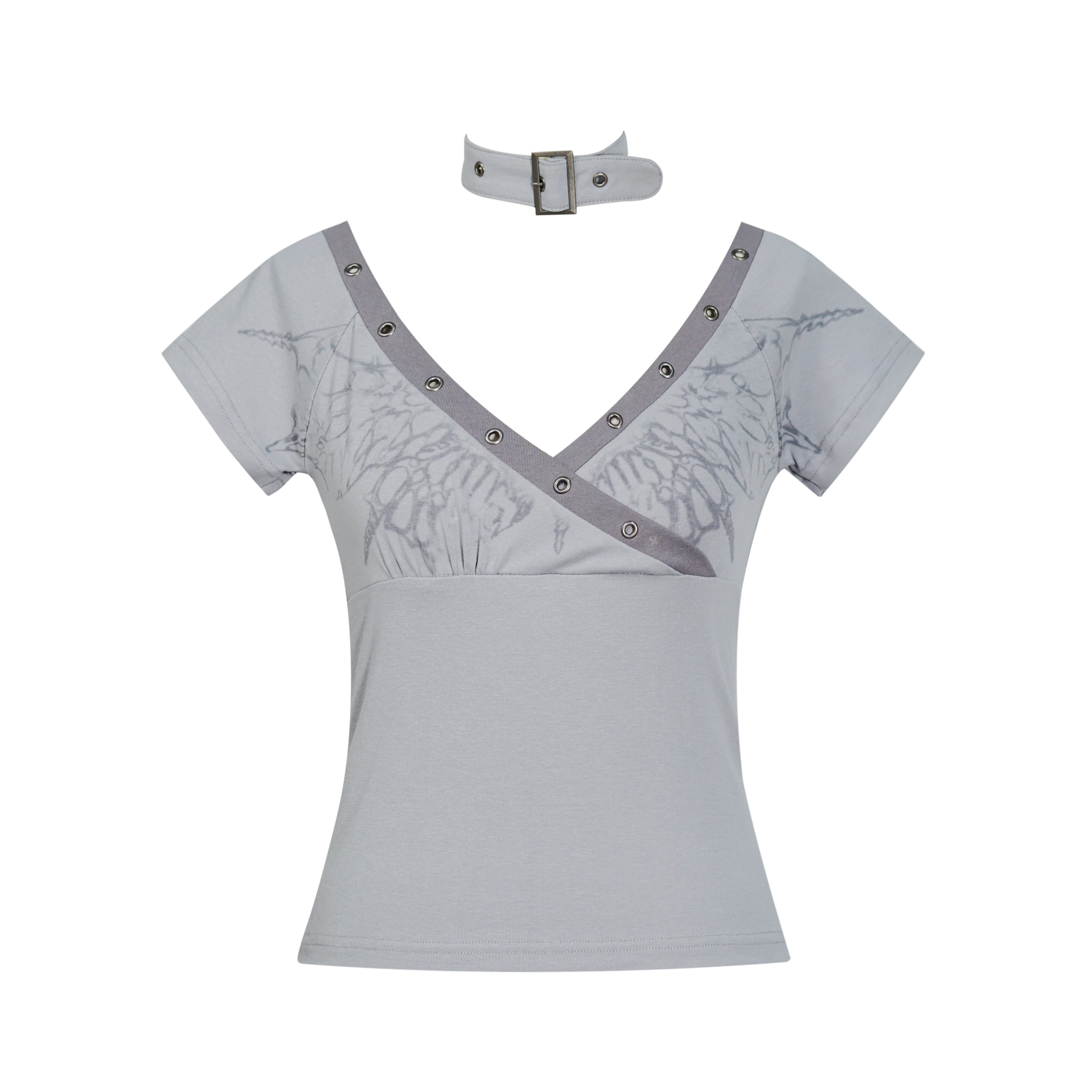 Cest_Nous_Cotton_Stretch_Slim_Fit_V-neck_Cropped_Punk_Graffiti_Women_Shortsleevet-Shirts_MISSTT