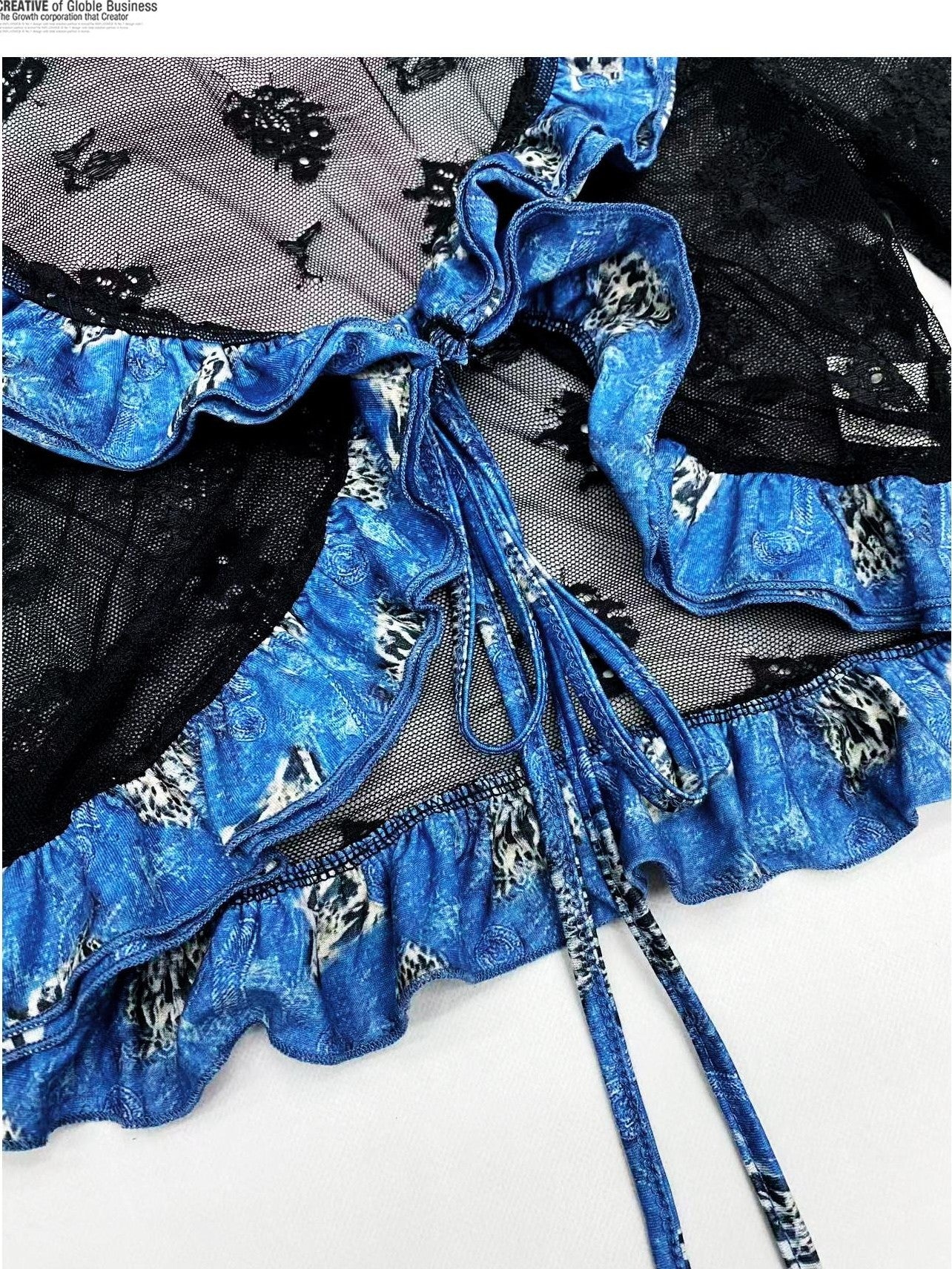 REDDACHIC Gothic Colorblock Lace Ruffle Tie Short Women'S Recycled Polyester Cardigans