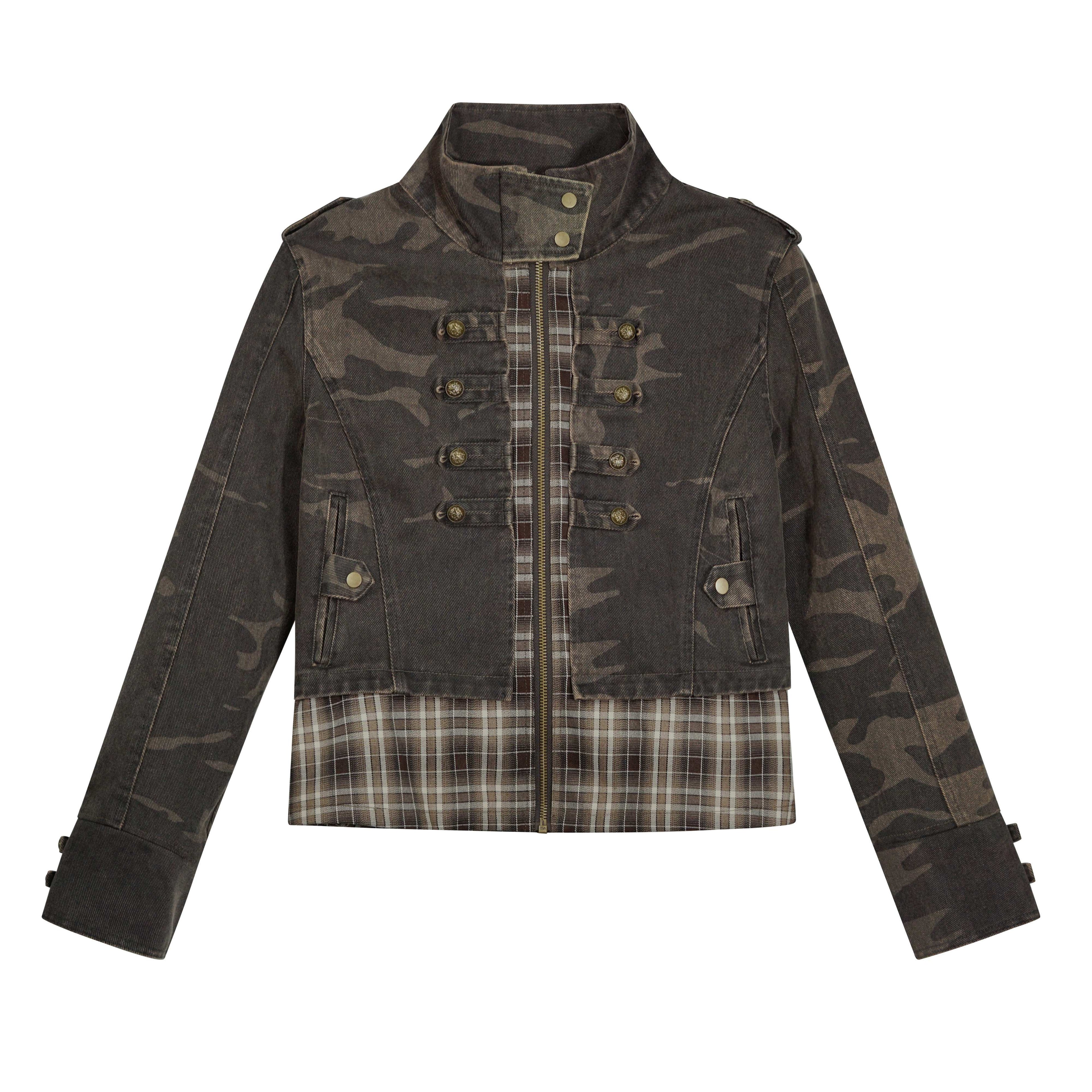 Cest_Nous_Frayed_Punk_Stand_Collar_Camo_Cotton_Button_Long_Sleeve_Women_Croppedjackets_MISSTT