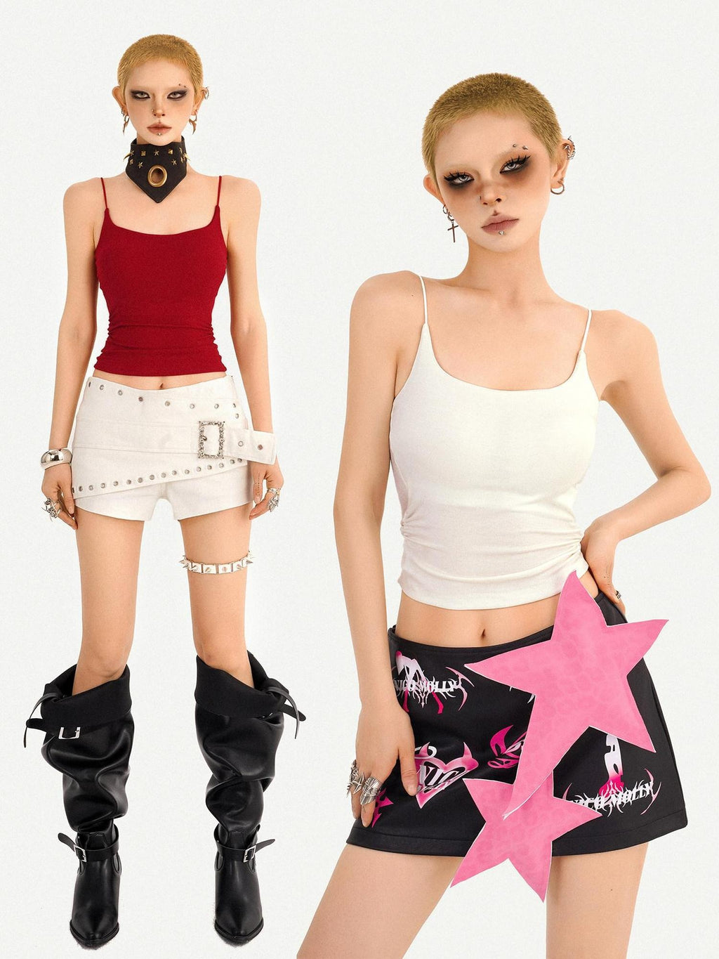 Nico Molly Slim Cropped A Line Narrow Strap No Padding Women Layering Camisoles