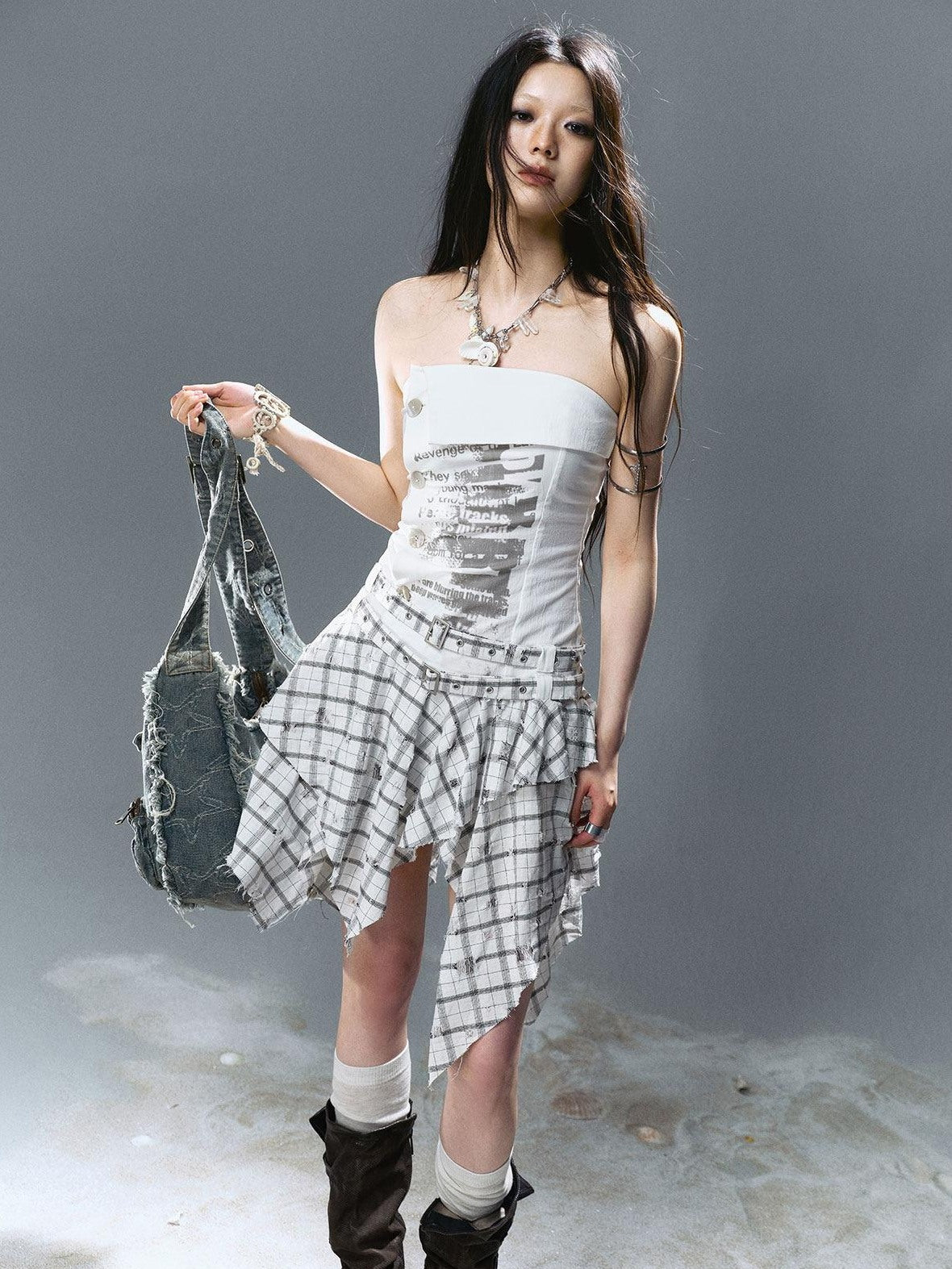 Cest Nous Sparkling Original Artificial Crystal Chain Women Silver Jewelry Necklaces