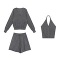 ZERO_High_Stretch_Knitted_V-neck_Cardigan_Loose_Fit_3_Piece_Women_Top_&_Shorts_Sets_MISSTT
