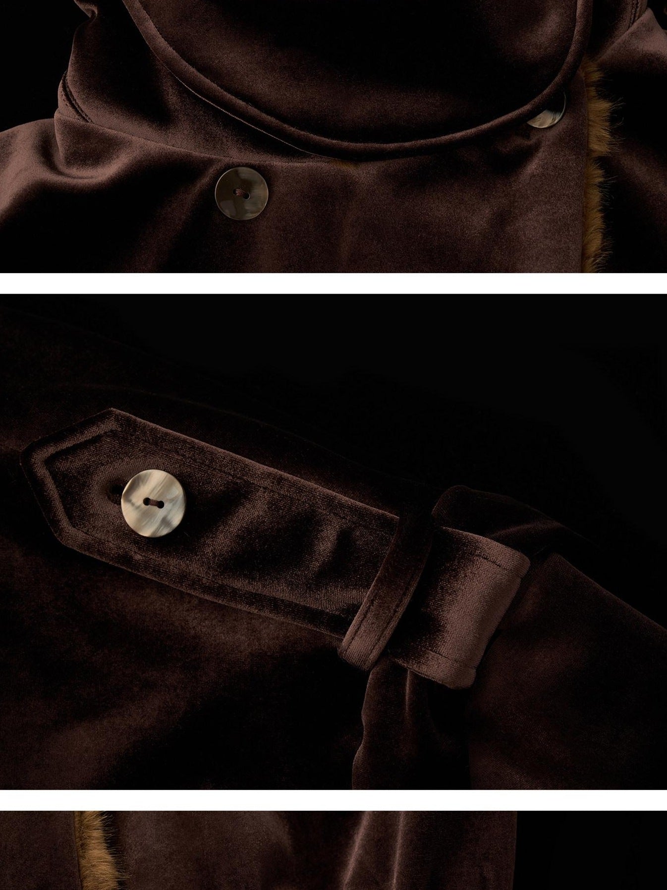 MAMC Cinched Waist Vintage Double Breasted Button Long Sleeve Brown Mini Dresses