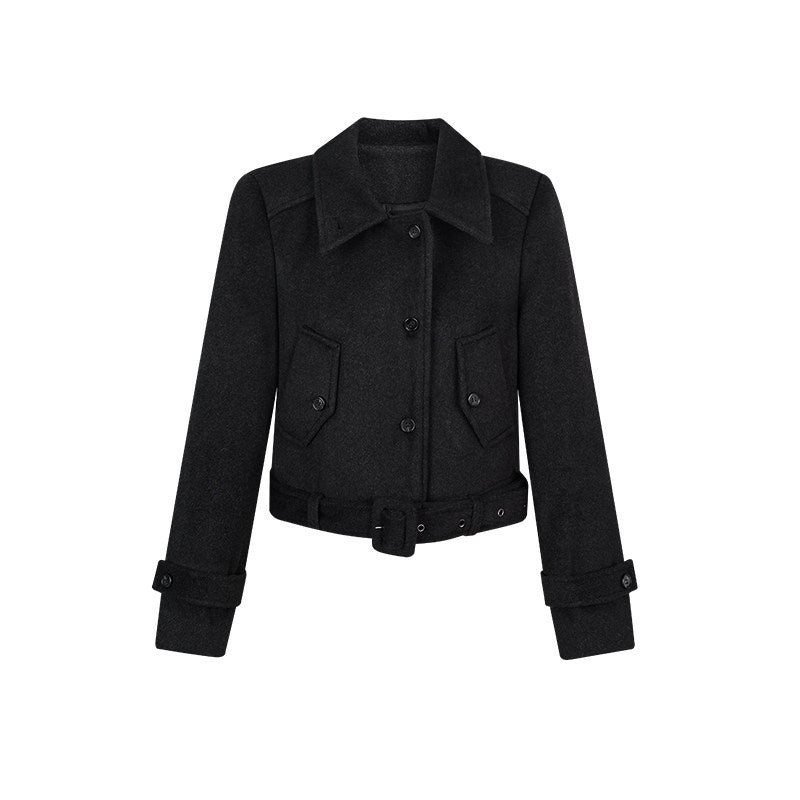 ZERO_Cute_Single_Breasted_Woven_Long_Sleeve_Young_Women_Black_Gray_Cropped_Jackets_MISSTT