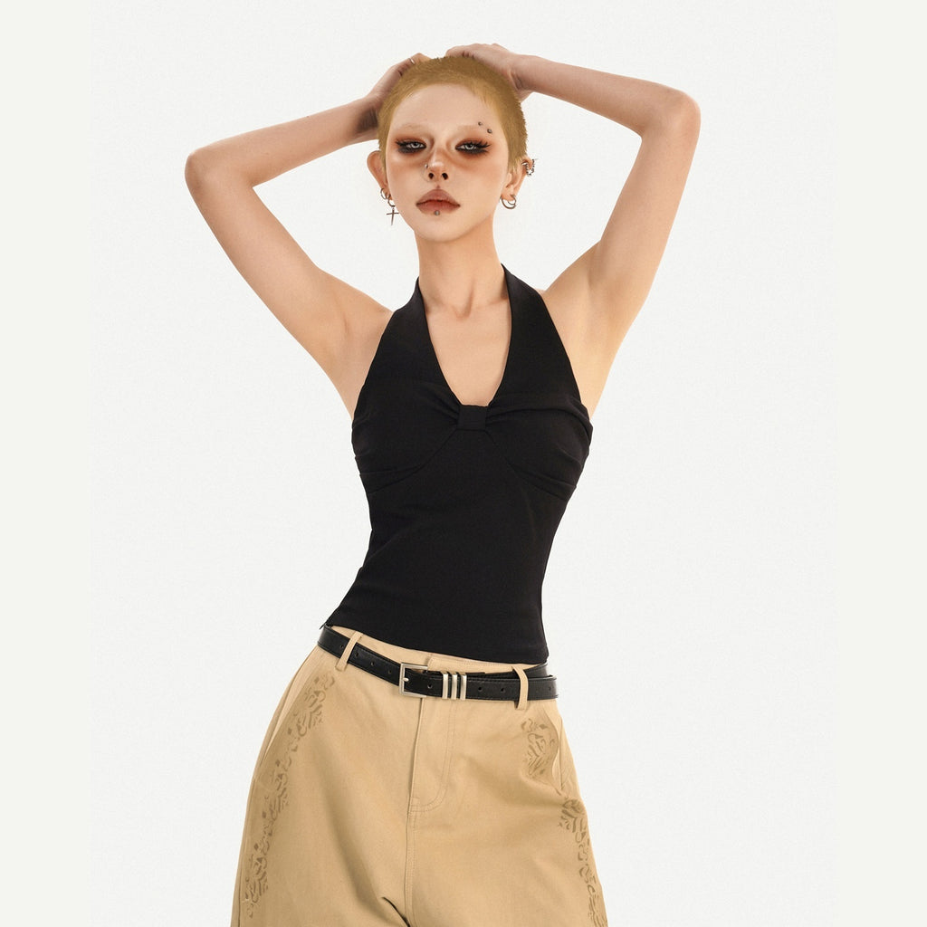 Nico_Molly_Sexy_Slim_Fit_Halter_V-neck_Women_Pullover_Cropped_Solid_No_Padding_Camisoles_MISSTT