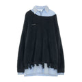 MAMC_Cozy_Nylon_Blend_Loose_Fit_Minimalist_Work_Layered_Look_Black_Gray_Sweaters_MISSTT