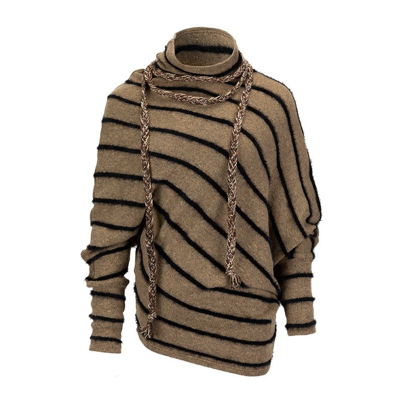 Cest_Nous_Cozy_Thick_Street_Oversized_Batwing_Turtleneck_Tie_Front_Women_Striped_Sweaters_MISSTT