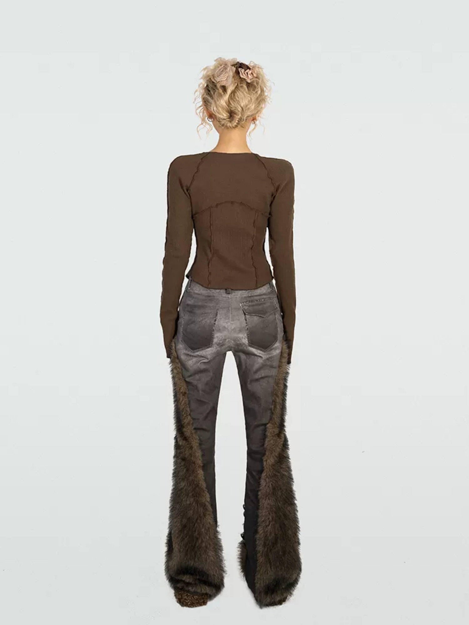 Nico Molly Butterfly Knit Slim Low Waist Tie Boatneck Women Brown Jackets