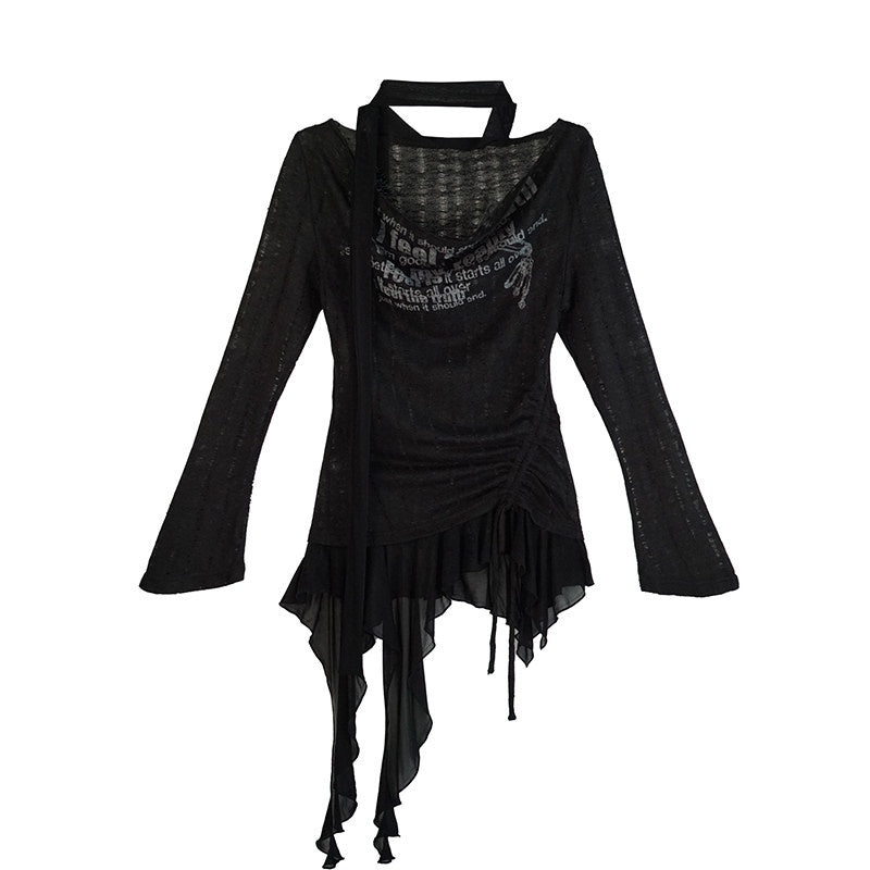 Cest_Nous_Patchwork_Punk_Threequarter_Sleeve_Women_Polyester_Longsleevet-Shirts_MISSTT