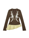 OfAkiva_Contrast_Color_High_Stretch_Long_Sleeve_High_Waist_Two_Piece_Top_&_Skirt_Sets_MISSTT