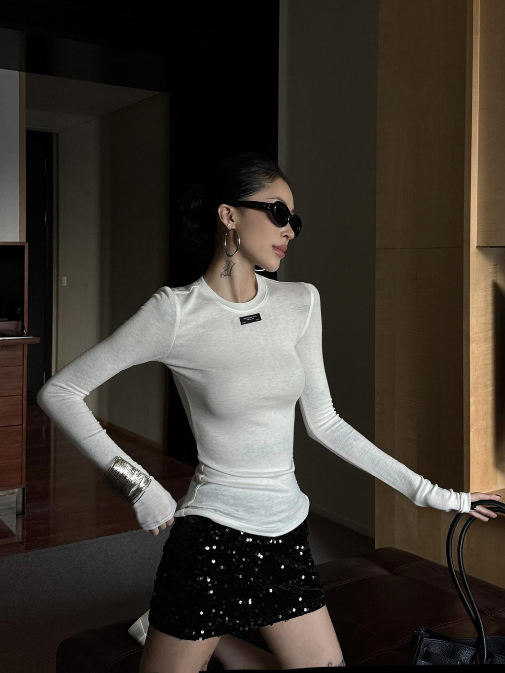 ZERO Breathable Lyocell Slim Fit Casual Crewneck Women Long Sleeve T-Shirts