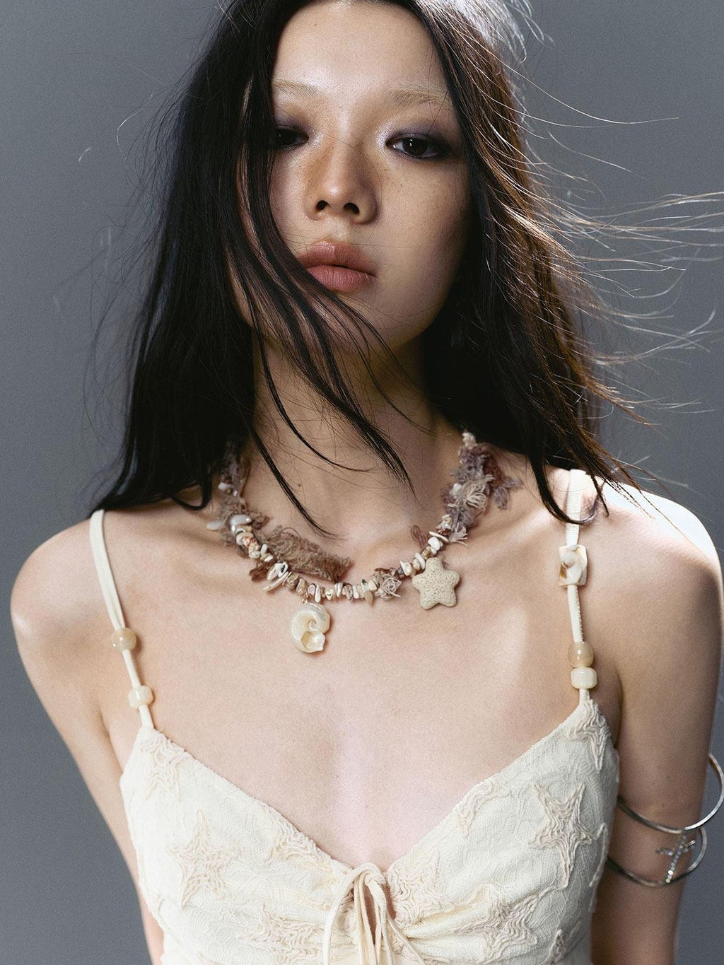 Cest Nous Mother Of Pearl Chain Original Design Light Coffee Multicolor Women Necklaces