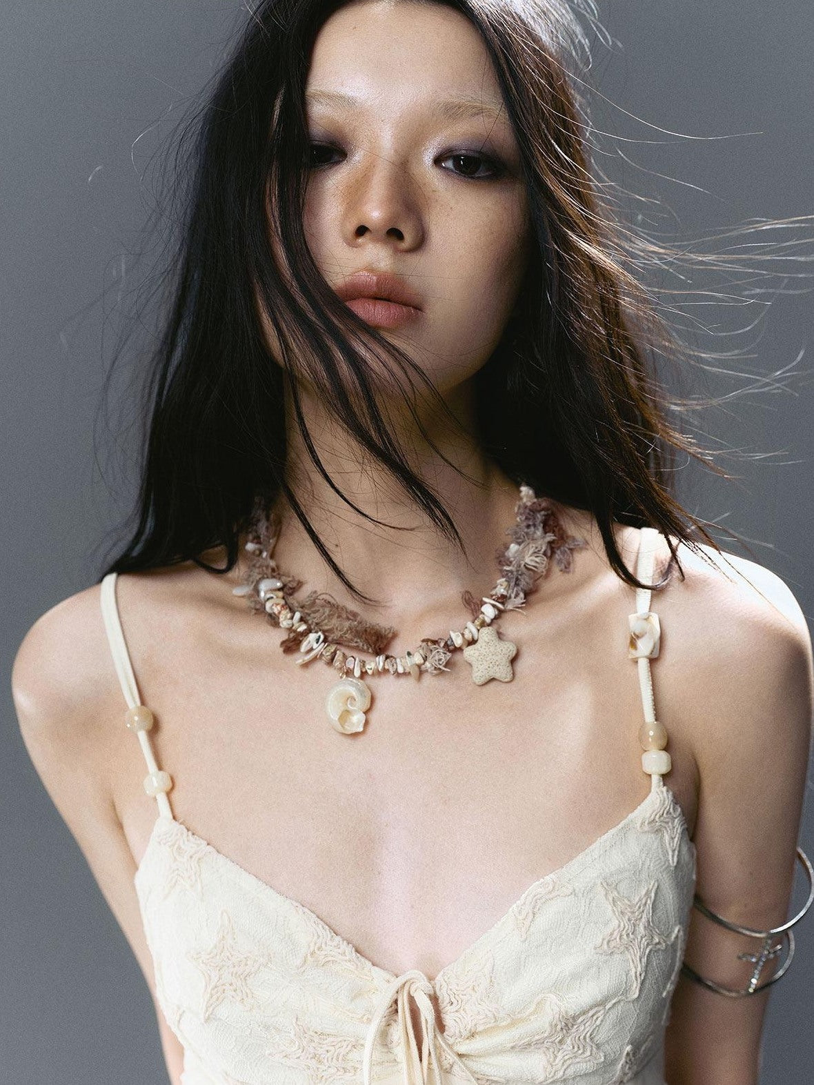 Cest Nous Mother Of Pearl Chain Original Design Light Coffee Multicolor Women Necklaces