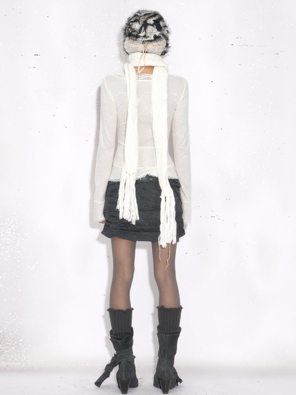 OPEN AESTHETIC Soft Cotton Lace Patchwork Sweet Slim Fit Cropped Long Sleeve T-Shirts