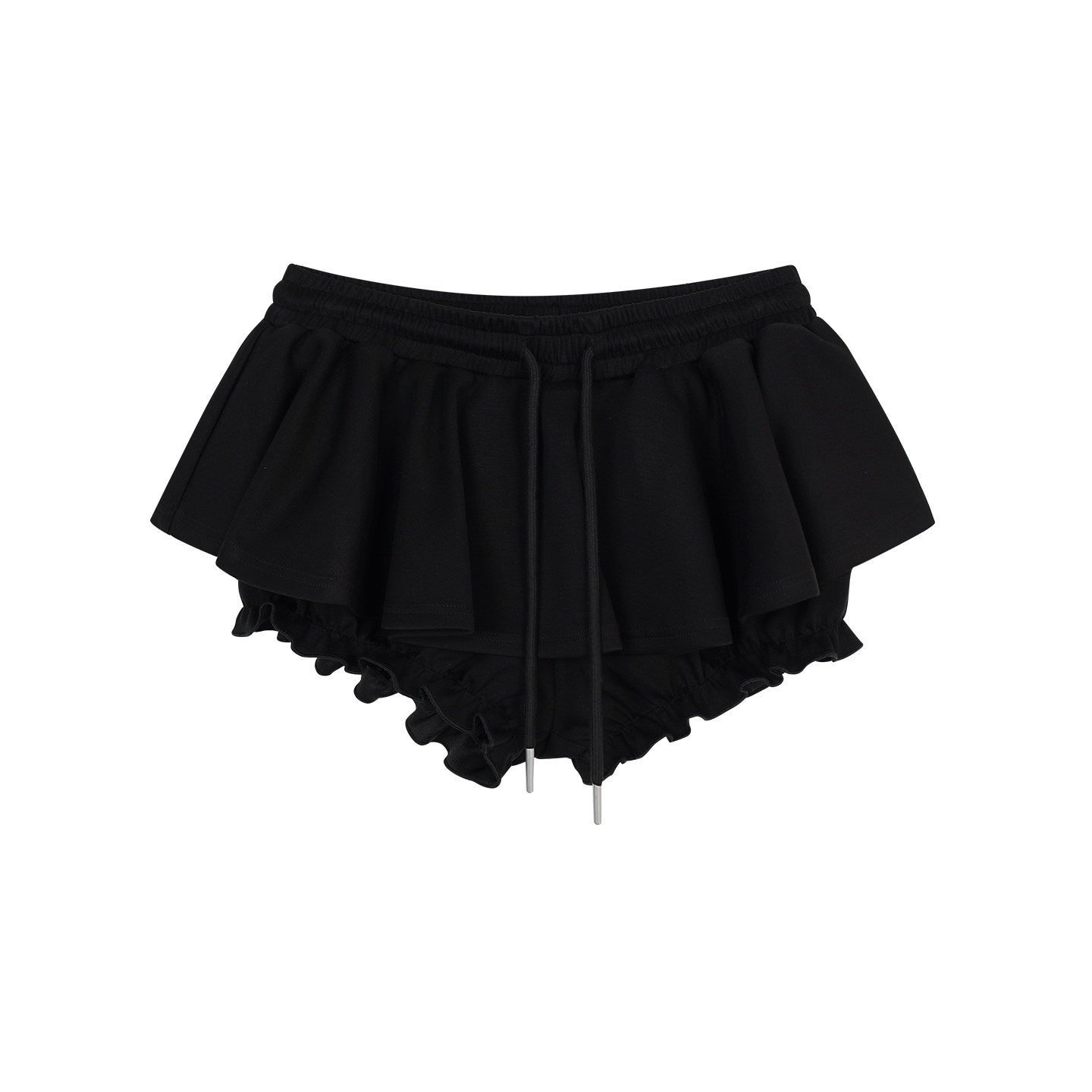 ZERO_Medium_Stretch_Viscose_Loose_Long_Sleeve_Casual_Women_Black_Top_&_Skirt_Sets_MISSTT